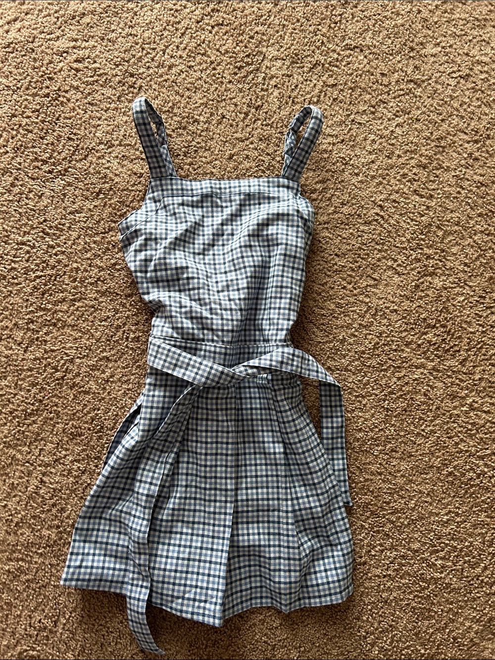 abercrombie kids Blue and White Gingham Tie-Strap Dress